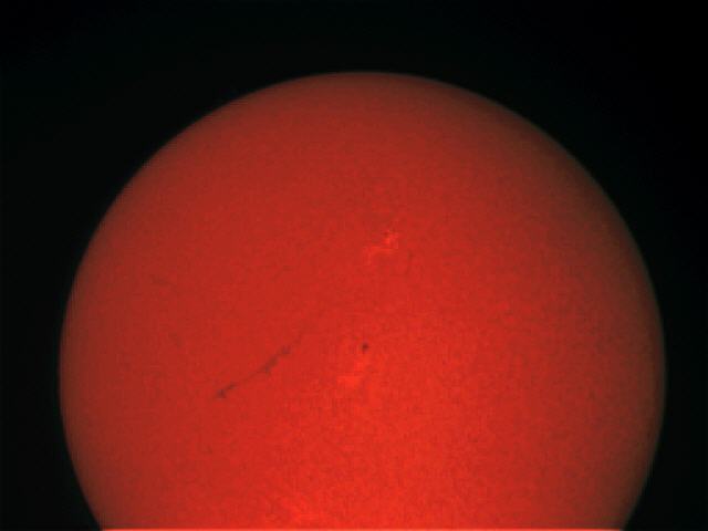 Sonne am 29. M&auml;rz 2008 mit grossem Filament