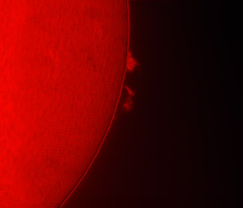 Sonnenprotuberanz, 16.4.2011 mittags: