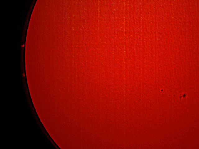 Sonne am 15. Juli 2007 im H- alpha- Licht;