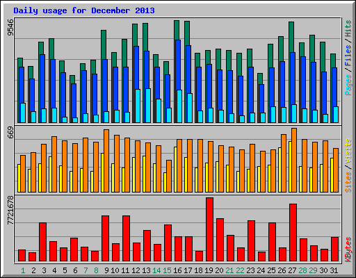 Daily usage for December 2013