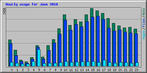 Hourly usage for June 2010