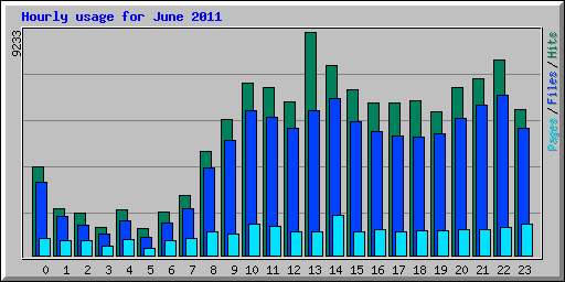 Hourly usage for June 2011