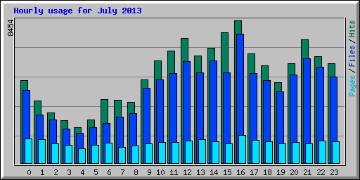 Hourly usage for July 2013