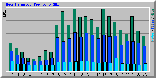 Hourly usage for June 2014