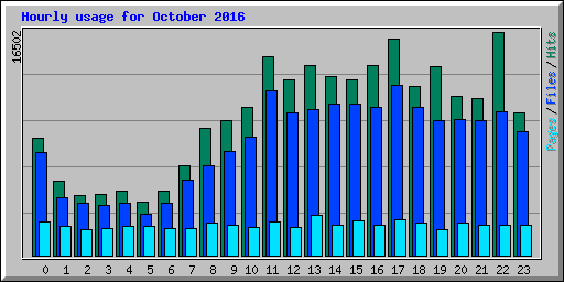 Hourly usage for October 2016