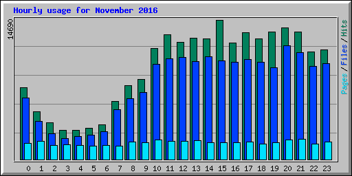 Hourly usage for November 2016