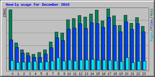 Hourly usage for December 2016