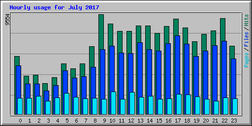 Hourly usage for July 2017