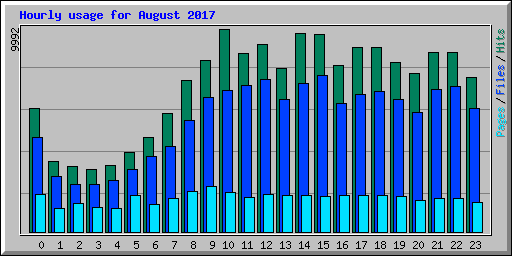 Hourly usage for August 2017